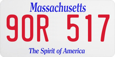 MA license plate 9OR517