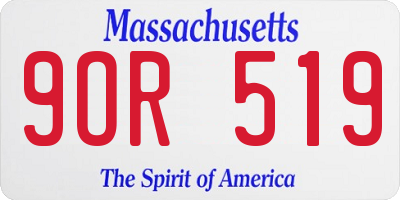 MA license plate 9OR519