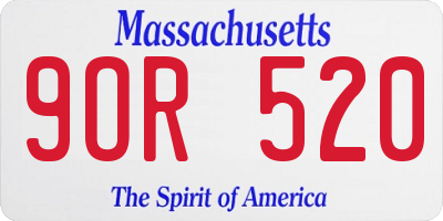 MA license plate 9OR520