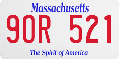 MA license plate 9OR521