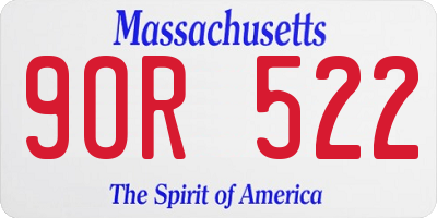 MA license plate 9OR522
