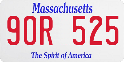 MA license plate 9OR525