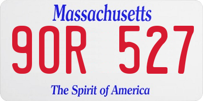 MA license plate 9OR527