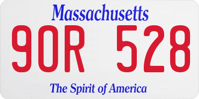 MA license plate 9OR528