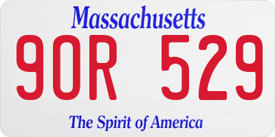 MA license plate 9OR529