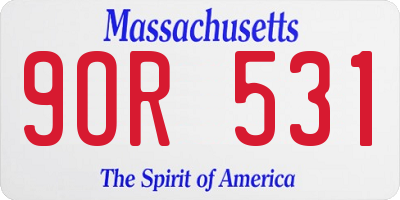MA license plate 9OR531