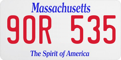 MA license plate 9OR535