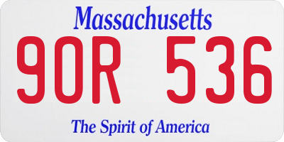 MA license plate 9OR536