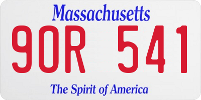MA license plate 9OR541