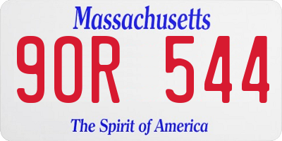 MA license plate 9OR544