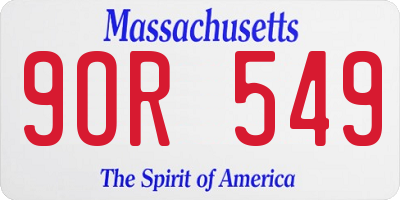MA license plate 9OR549