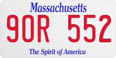 MA license plate 9OR552