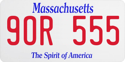 MA license plate 9OR555
