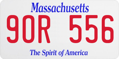 MA license plate 9OR556
