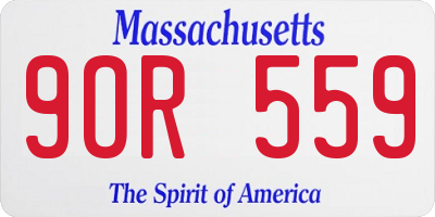 MA license plate 9OR559