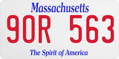 MA license plate 9OR563
