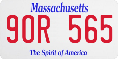 MA license plate 9OR565