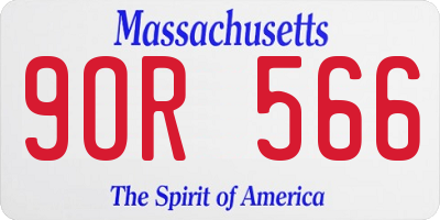MA license plate 9OR566