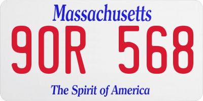 MA license plate 9OR568