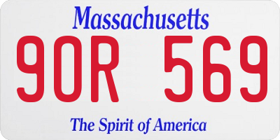 MA license plate 9OR569