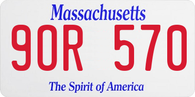 MA license plate 9OR570
