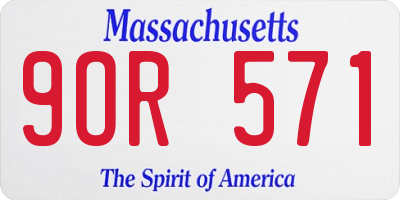 MA license plate 9OR571