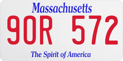 MA license plate 9OR572