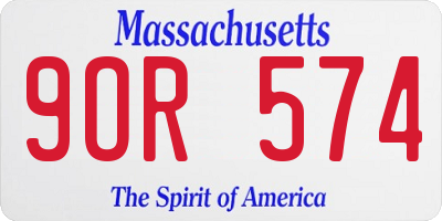 MA license plate 9OR574