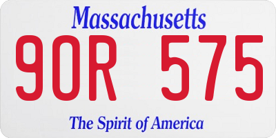 MA license plate 9OR575
