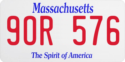 MA license plate 9OR576