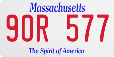 MA license plate 9OR577