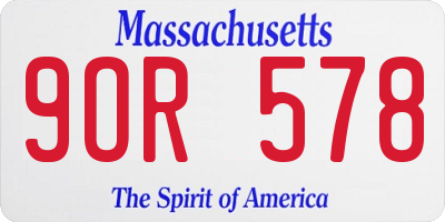 MA license plate 9OR578
