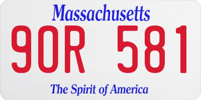 MA license plate 9OR581