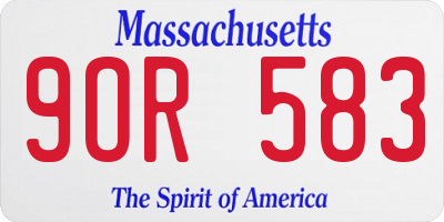 MA license plate 9OR583