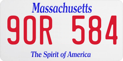 MA license plate 9OR584