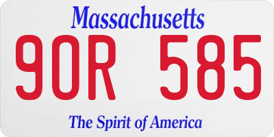MA license plate 9OR585