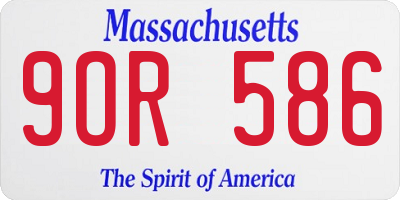 MA license plate 9OR586