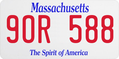 MA license plate 9OR588