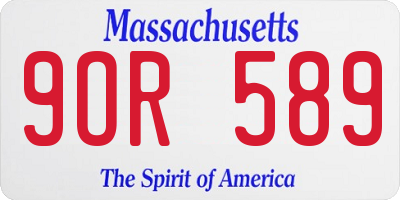MA license plate 9OR589