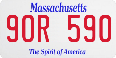 MA license plate 9OR590