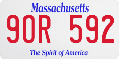 MA license plate 9OR592