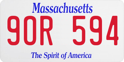 MA license plate 9OR594