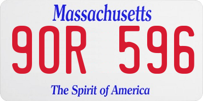 MA license plate 9OR596