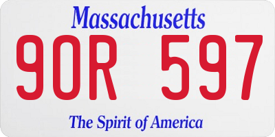 MA license plate 9OR597