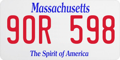 MA license plate 9OR598