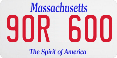 MA license plate 9OR600