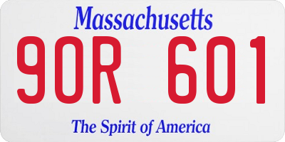 MA license plate 9OR601