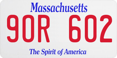 MA license plate 9OR602