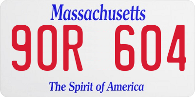 MA license plate 9OR604