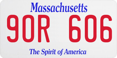 MA license plate 9OR606
